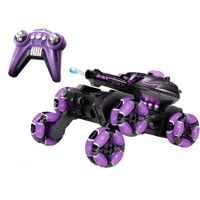 Remote Control Gesture Sensor Car, RC Stunt Tank with Light, 360 Degree Rotation, Fire Water Bullets, Toy Gift for Kids, Purple