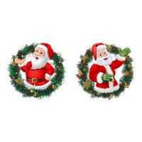 Set of 4 Christmas Door Stickers Santa Claus for Holiday Home Refrigerator Garage Wall and Window Decoration