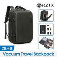 Vacuum Travel Backpack Compression Rucksack Waterproof Expandable Men Carryon Luggage Storage Bag Business Work Laptop Office 22-45L