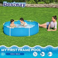 Bestway Round Above Ground Swimming Pool My First Frame 1.52m x 38cm for Kids 2+ Water Play Centre Fast Easy Set Up Outdoor Backyard