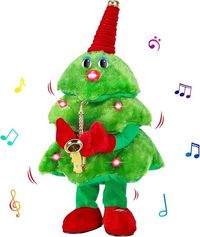 Singing Dancing Christmas Tree,Electric   Plush Toy with Lights,Animated Christmas Table Decorations Cute Funny  Gifts for Family Friends