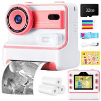 Kids Camera Instant Print 1080P HD 2.4''Screen Selfie Digital Camera with 32G Card,Print Paper,Christmas Gift for Boys & Girls Ages 3-12(Blue)