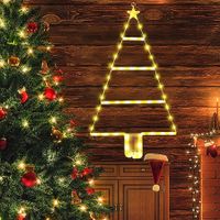 Christmas Decorations Lights LED Christmas Ladder Light Battery Power Christmas Outdoor Indoor Decor (Warm White)