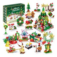 Advent Calendar 2024, 24 Boxes of Christmas Countdown Advent Calendars, 12 in 1 Christmas Tree and Street Building Blocks Set, For Children Teens Boys Girls Women Men Holiday Gift Ideas