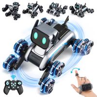 Robot Dog RC Toy 8WD Remote Control 2.4Ghz All Terrain RC Stunt-Car,Remote Control  Gesture Control Watch Christmas Birthday Gifts for Boys Girls Age 8-12