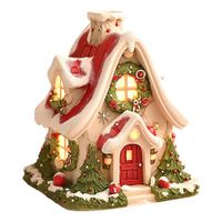 Christmas Cabin Incense Burner, Christmas Village House Incense Burner, Village Chimney Incense Cone Holder, Log Cabin Incense Burner for Holiday Decor Home Indoor Chimney