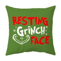 Christmas Grinchs Pillowcase Festive Decoration Sofa Bed Heads Pillow Pillowcase 45*45cm (Excluding Pillow Core)