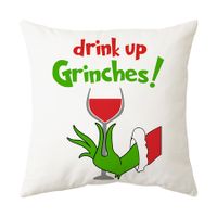 Christmas Grinchs Pillowcase Festive Decoration Sofa Bed Heads Pillow Pillowcase 45*45cm (Excluding Pillow Core)