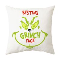 Christmas Grinchs Pillowcase Festive Decoration Sofa Bed Heads Pillow Pillowcase 45*45cm (Excluding Pillow Core)