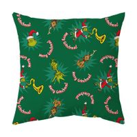 Christmas Grinchs Pillowcase Festive Decoration Sofa Bed Heads Pillow Pillowcase 45*45cm (Excluding Pillow Core)