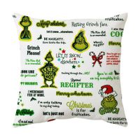 Christmas Grinchs Pillowcase Festive Decoration Sofa Bed Heads Pillow Pillowcase 45*45cm (Excluding Pillow Core)