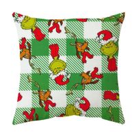 Christmas Grinchs Pillowcase Festive Decoration Sofa Bed Heads Pillow Pillowcase 45*45cm (Excluding Pillow Core)