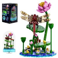 Insect Collection Dragonfly Building Set with Music Display Box Bouquet Set for Kids 8+ Office Home Decor DIY Blocks Toy