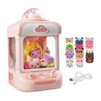 Claw Machine for Kids, Mini Vending Machines Candy Grabber Prize Dispenser Toys for Girls, Electronic Arcade Claw Game Machine for Party Birthday with Lights Sound and 20 Plush Toys