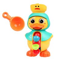 Green Bath Toys Set Rotatable Duck Waterwheel and Eyes Strong Sucker Water Scoop Fun Bath Time Accessories