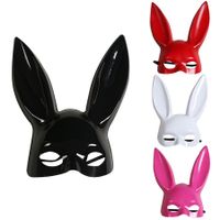 Set of 4 Halloween Bunny Mask Rabbit Ears Half Masks Multicolored Masquerade Costume Accessory