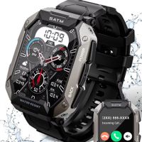 Smart Watches for Men IP68 Waterproof for Swimming, with Answer/Make Calls, Outdoor Tactical Smart Fitness Watch for Android