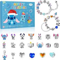 Advent Calendar for Kids,24 Days Christmas Countdown Calendar with Bracelets and Unique Cartoon Beads,Christmas Gifts for Kids,Teens