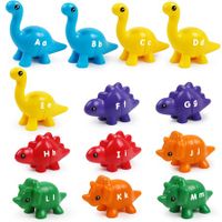 ABC Alphabet Dino Matching Learning Toy for Kids Montessori Double-Sided Dino Toys Match Letter, Educational Learning Toys