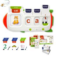 Phonics Talking Flash Cards CVC Word Spelling & Talking ABC Flash Card for Kids,Montessori Learning Toys