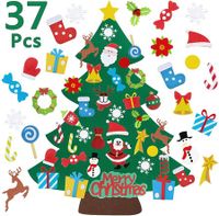 37 PCS DIY Christmas Tree Wall Decoration Set  Detachable Ornaments for Kids Holiday Party Essentials Christmas Gift