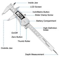 Waterproof Digital Caliper: 0-150mm Stainless Steel Electronic Vernier Calipers with IP54 Protection