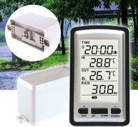 High precision Wireless Electronic Rain Gauge with Thermometer and Humidity Meter,Monitor Rainfall and Weather Conditions