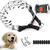 Dog Pinch Training Collar: Prong Collar with Quick Release Snap Buckle for Medium Dogs (16" Neck Girth, 50 lbs)