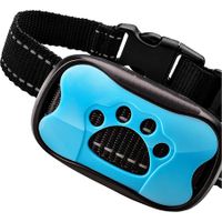 Humane Anti-Bark Dog Collar No Harming Shock with Vibration/Beep 2 Modes for Training Small Medium Large Dogs, Automatic Without Remot (Blue)