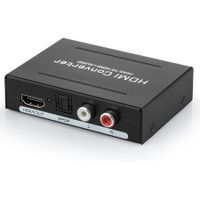 3-in-1 1080P HDMI Audio Extractor HDMI to HDMI + Optical Toslink(SPDIF) + RCA(L/R) Stereo Analog Outputs Video Audio Splitter Converter