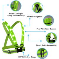 360° LED Reflective High Visibility Vest and Belt: Enhanced Safety and Visibility for Running, Cycling, Outdoor Activities