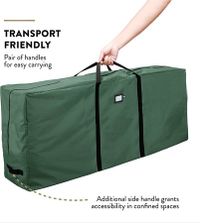 Durable Christmas Tree Storage Bag with Handles and Dual Zipper (165 x 38 x 76 CM Green)