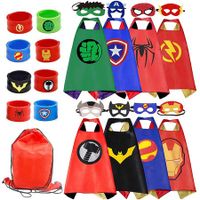 Empower Your Little Heroes 8-set Superhero Capes and Slap Bracelets - Perfect for Dress-Up, Parties, and Imaginative Play