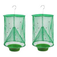 2-pack Fly Trap Catcher Cage with Bait Tray for Indoor and Outdoor Use