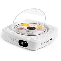 Wall-Mountable Bluetooth CD Player with LCD Display, HiFi Speakers, Remote Control, and FM/MP3 Playback