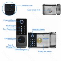 Enhanced Home Security Tuya Wifi Smart Door Lock: Fingerprint, Card, Password, and Key Access