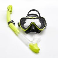 Dry Top Snorkel Set: Anti-Fog Snorkeling Mask with 180° Panoramic Tempered Glass for and Youth