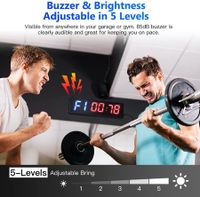 Countdown Countup Timer/Gym Timer/LED Workout Clock with Ultra Clear Display Track Your Workouts with Precisionr for Home Gym Fitness Training CrossFit Boxing