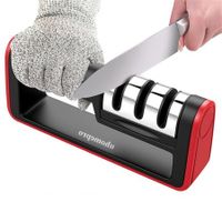 3-Stage Kitchen Sharpener with Non-Slip Base for Razor-Sharp Blades and Effortless Sharpening