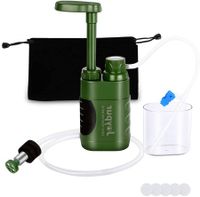 Portable Outdoor Emergency Water Purifier Pump with 3-Stage Filtration (0.01 Micron) for Hiking, Camping, and Emergency Preparedness