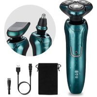 3-in-1 Electric Shaver and Nose Trimmer for Men: Cordless, Wet/Dry, and Rechargeable