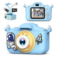 Portable 20MP Kids Camera Selfie Toy with 1080P HD Digital Video,32GB SD Card Perfect Birthday Christmas Festival Gifts