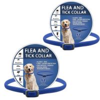 2-Pack 65cm Dog Flea and Tick Collars with 8-Month Protection, Glows in the Dark for Easy Visibility, Effectively Keep Your Dog from Insects & Pests