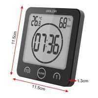 Large LCD Bathroom Shower Clock: Touch Screen Digital Timer & Temperature/Humidity Monitor