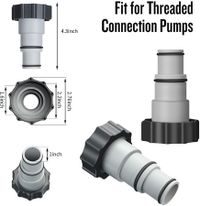 [2-Pack] Intex Compatible Replacement Hose Adapter with Collar for Threaded Connection Pumps