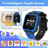 Kids Smart Watch with Phone Functionality, GPS Tracking, and Fun Features for Children Ages 3-14 (Blue)