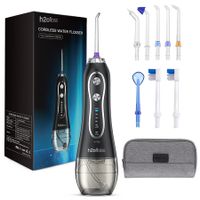 Rechargeable Portable Dental Flosser: Waterproof Teeth Cleaner with 5 Modes and 6 Replaceable Jet Tips for Home and Travel