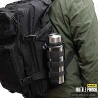 Weave Design Tactical Water Bottle Pouch, Kettle Carrier Bag with MOLLE Attachment, Adjustable Strap