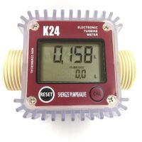 Digital K24 Turbine Fuel Flow Meter with LCD Display for Measuring Chemical, Water, and Sea Liquid Flow Red