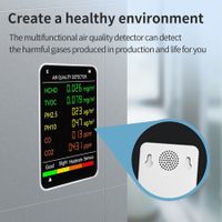 6-in-1 Air Quality Carbon Dioxide Formaldehyde Monitor for Comprehensive Indoor Air Pollution Detection(PM2.5 PM10 HCHO TVOC CO CO2 CO)